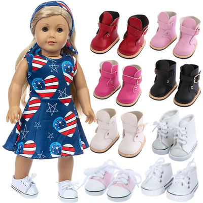 Accessori per bambole 18 pollici Scarpe da bambole per bambine americane Stivali da 45 cm Vestiti invernali Stivali da bambole