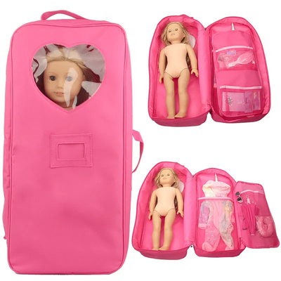 18 pollici Bambole immagazzinamento Viaggio Portatore valigia Borsa Zaino per stile americano ragazza bambini regalo