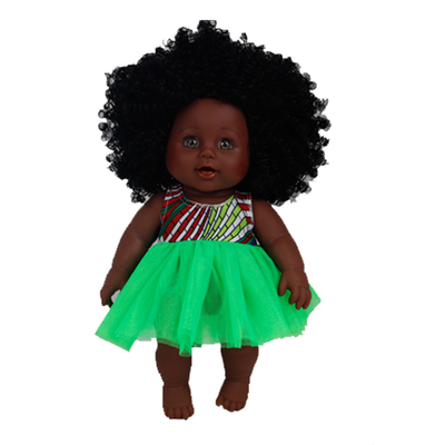 Dolce lavaggio a mano 35 cm Bambole in vinile di silicone per bambini Bambole nera africana