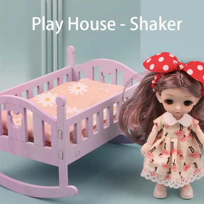 Casa delle bambole in legno Letto Culla per bambini 6 pollici Bambole accessori per bambole per bambini