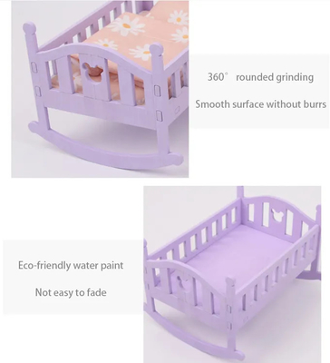 Casa delle bambole in legno Letto Culla per bambini 6 pollici Bambole accessori per bambole per bambini
