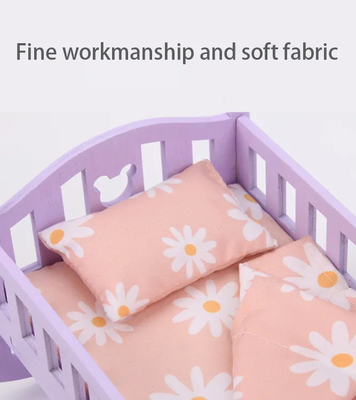 Casa delle bambole in legno Letto Culla per bambini 6 pollici Bambole accessori per bambole per bambini