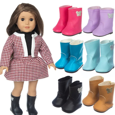 Accessori per bambole 18 pollici Scarpe da bambole per bambine americane Stivali da 45 cm Vestiti invernali Stivali da bambole