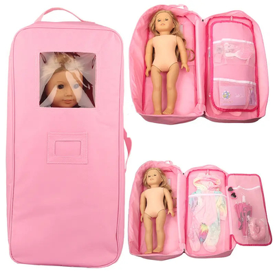 18 pollici Bambole immagazzinamento Viaggio Portatore valigia Borsa Zaino per stile americano ragazza bambini regalo