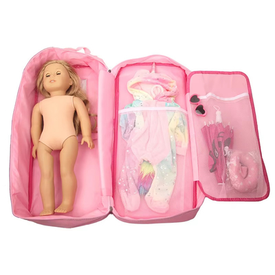 18 pollici Bambole immagazzinamento Viaggio Portatore valigia Borsa Zaino per stile americano ragazza bambini regalo